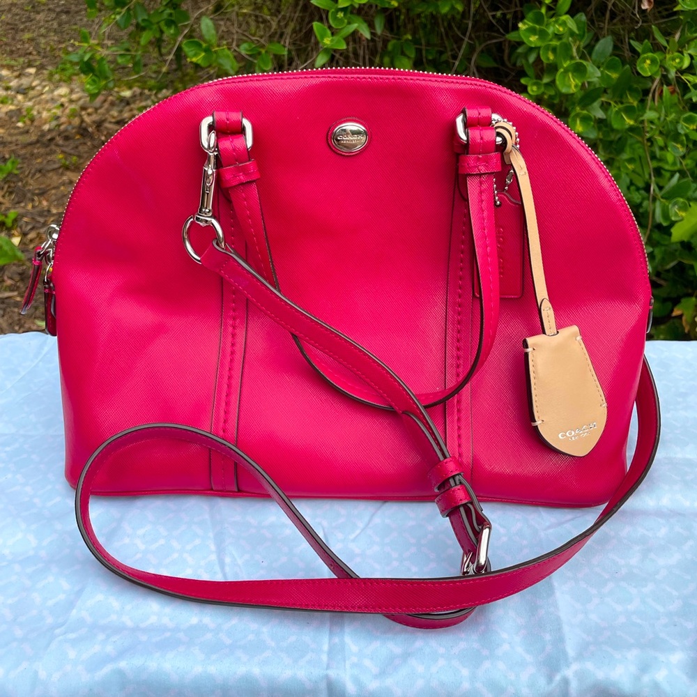 Coach leather domed satchel cross body